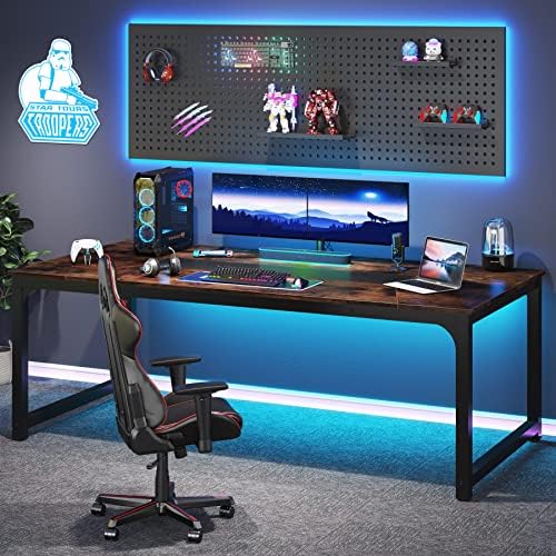 Tribesigns Modern Computer Desk, 78.7 x 39.4 inch X Large Executive Office Desk Computer Table Study Writing Desk Workstation for Home Office,Rustic/Black - Image 6