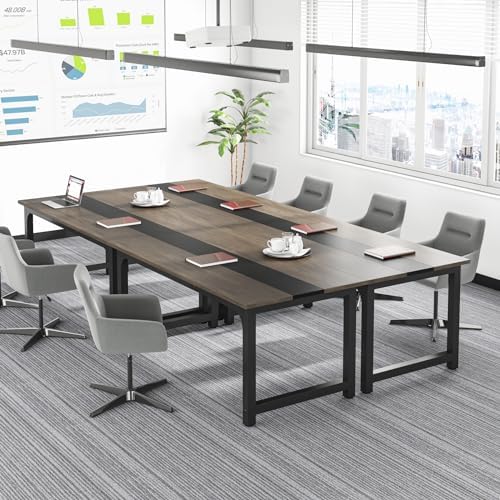 Tribesigns 63” Executive Desk, Large Office Computer Desk with Thicken Frame, Modern Simple Workstation Business Furniture for Home Office, Vintage Grey/Black - Image 6