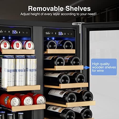 24 Inch Upgraded Dual Zone Wine and Beverage Refrigerator Cooler - Image 4