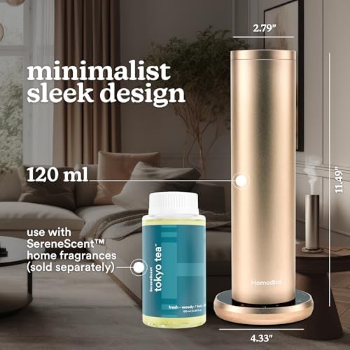 Homedics SereneScent Waterless Essential Oil Diffuser, Champagne - Image 2