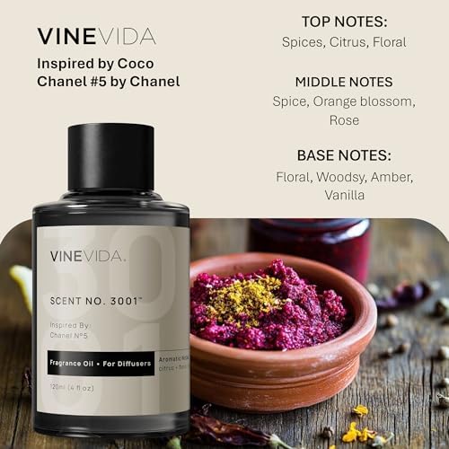 VINEVIDA [4 Fl Oz] Scent NO. 3001 Fragrance Oil for Cold Air Diffusers, Aromatic Notes of Citrus Floral Spices, Essential Oils for Diffuser Oil Refill & Air Freshener Room Spray - Image 2