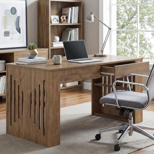 Tribesigns 63 Inch Executive Computer Desk with Drawers & Storage Shelves by Tribesigns
