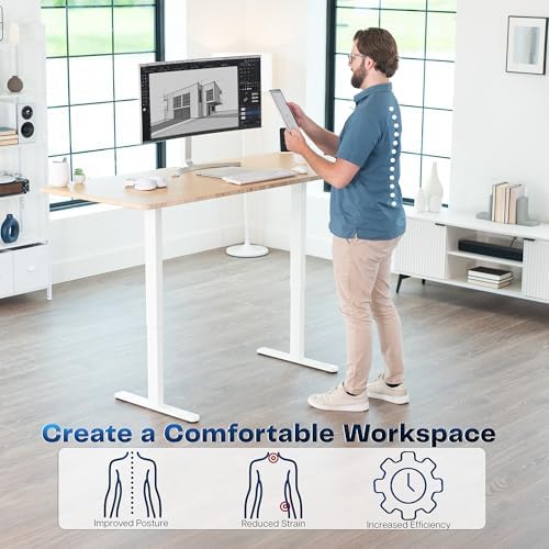 VIVO White Dual Motor Electric Standing Desk Frame, DESK-E-200W - Image 6