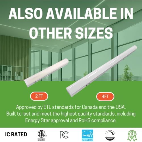 E2 LIGHTING 4FT Black LED Linear Strip Light, Emergency Battery Backup - Image 5