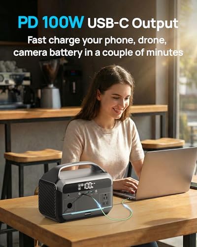 DaranEner Portable Power Station 600W, 288Wh LiFePO4 Battery Backup Power w/2×600W AC Outlets (1200W Surge), 2.2H Fast Charging, Solar Generator for Outdoor Camping/RVs/Home Emergency (Solar Optional) - Image 4