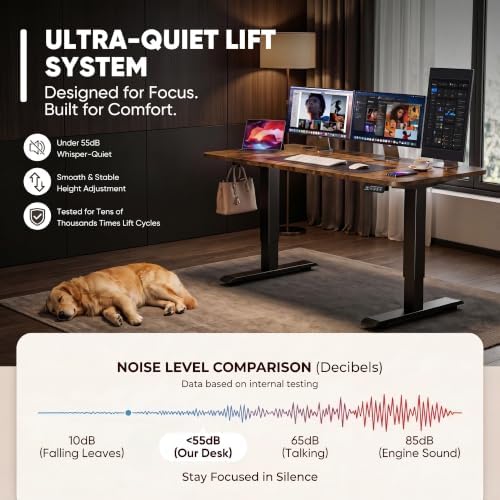 Furmax 55 Inches Electric Height Adjustable Standing Desk Home Office Desk - Image 6