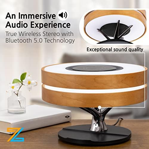 Dawn Lamp Modern Desk Lamp Multifunctional with Adjustable Light Settings, TWS Bluetooth Speaker, Wireless Charger, Touch Controls, for Home Office, Dorm Decor, Bedroom - Image 3