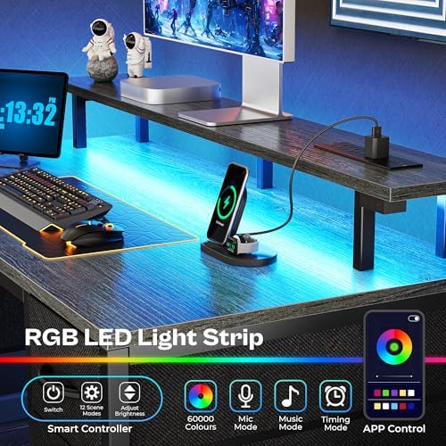 Huuger 47 inch Computer Desk with Power Outlets & 4 Drawers - Image 4