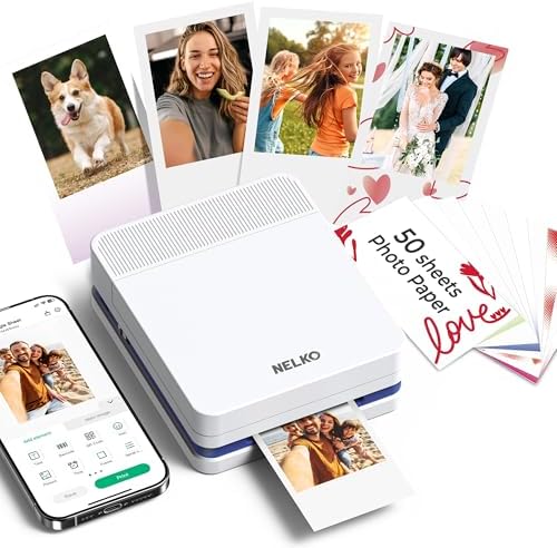 Nelko Portable Photo Printer, PP03 Color Mini Instant Photo Printer, White by NELKO