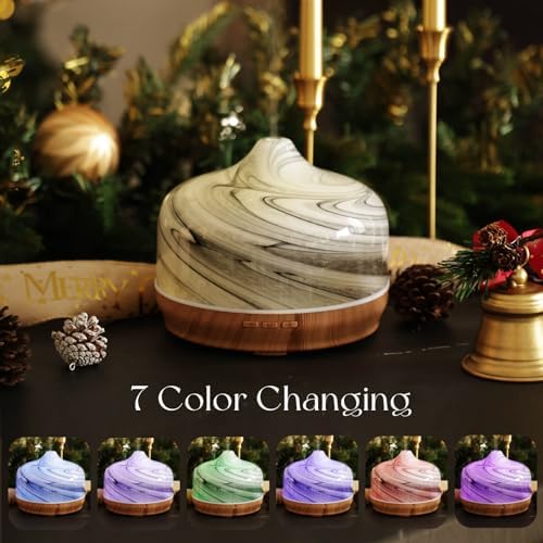 Porseme 500ml Glass Essential Oil Diffuser Aromatherapy Ultrasonic Cool Mist Humidifier 15-21 Running Hours Waterless Auto-Off Air Diffusers for Sleeping Yoga Working Spa(Ink) - Image 2