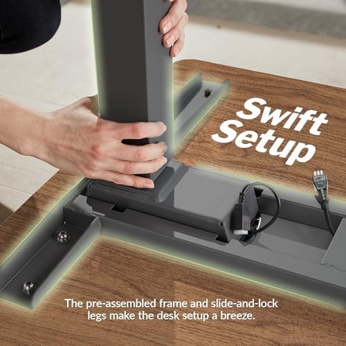 Vari ComfortEdge Electric Standing Desk – 40x26 – Walnut/Slate - Image 4