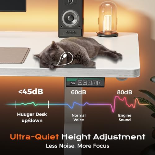 Huuger 75 x 63 Inch L Shaped Standing Desk with Power Outlets - Image 7