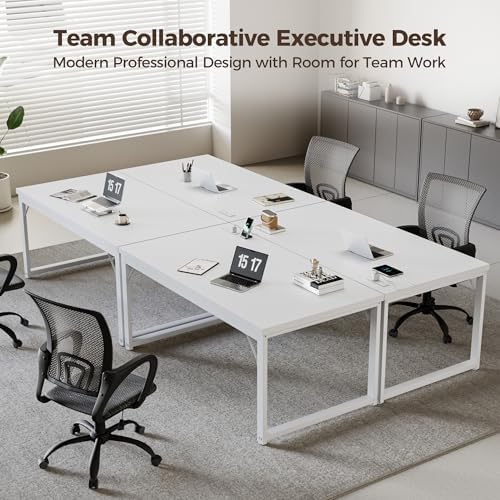 Mericonia 54 Inch Computer Desk with Power Outlets, 1.2" Thick Office Table - Image 5