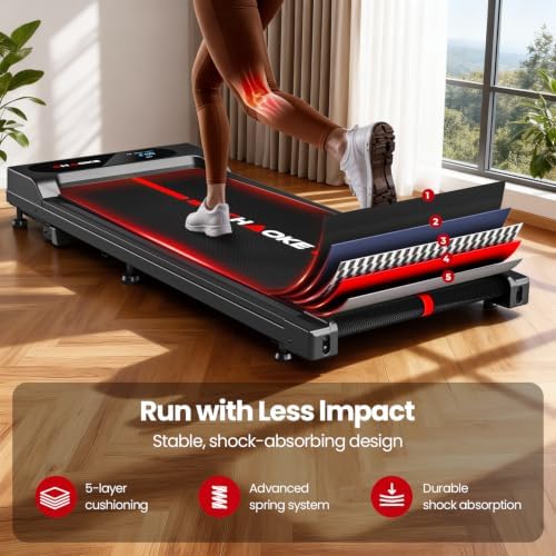 Walking Pad Treadmill for Home, Built-in Speaker, 6.2MPH Under Desk Walking Pad with 10% Incline, 2.75HP Portable Walking Pad with APP, 330LBS Capacity, Remote Control, 12 HIIT Programs - Image 5