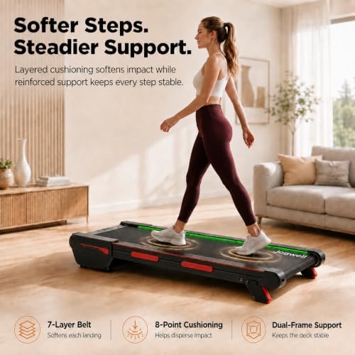 Jogwell Walking Pad with 15% Auto Incline, Full-Deck Design - Image 6