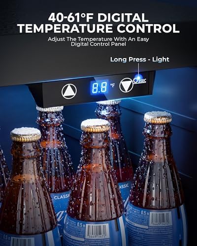 18L Beverage Refrigerator Cooler, 24-Can Mini Fridge with Glass Door - Image 3
