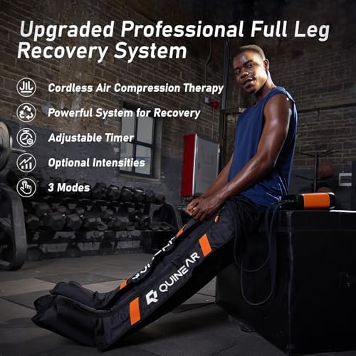 QUINEAR Professional Leg Recovery System, Cordless Air Compression Boots with Sequential Compression, Leg and Foot Massager, Fast Recovery Therapy for Athletes, FSA-HSA Eligible (Large) - Image 3