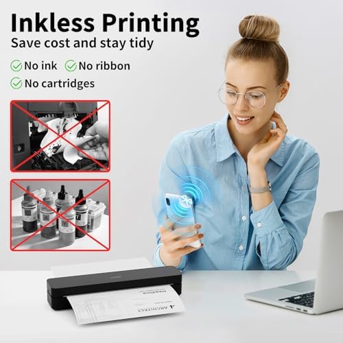 HPRT Inkless Portable Thermal Printer Wireless for Travel,MT610,203 DPI - Image 3