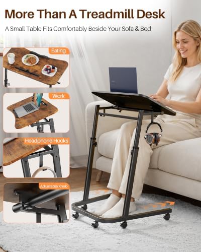Walking Pad Desk with Tilt Top, Adjustable Standing Desk for Treadmill - Image 4