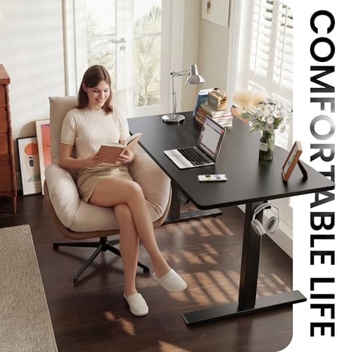 CubiCubi Electric Height Adjustable Standing Desk 40x24 Inch, Black - Image 2