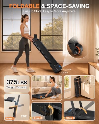 WELLFIT Auto Incline Walking Pad with Handle Bar, Under Desk Treadmill - Image 6