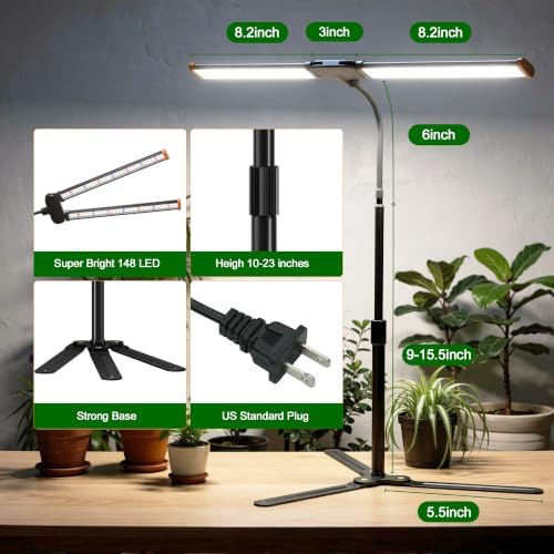 2-Pack Grow Light for Indoor Plants Growing,6000K LED Lamp for Desk Plants - Image 6
