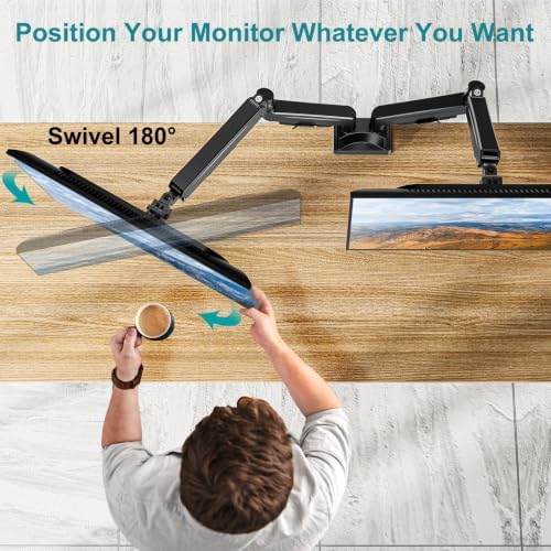 MOUNT PRO Ultrawide Dual Monitor Arm for Max 43" Monitor, Holds up to 33lbs - Image 3