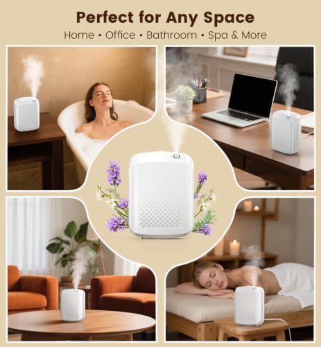 Waterless Essential Oil Diffuser with 2 x 100ML Oils, 3000 Sq.Ft Coverage for Large Home Hotel Office, 400ml Cold Air Scent Machine, Bluetooth App Control, Quiet Aroma Diffuser Wall Mount - Image 6