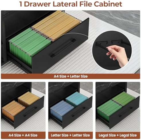UPOSOJA 71" Executive Desk, L Shaped Office Desk with Widen File Drawers - Image 5