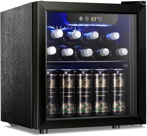Antarctic Star 12 Bottle 48 Can Beverage Refrigerator Cooler - Mini Fridge Glass Door for Beer Soda Drinks or Wine,Freestanding Beverage Fridge for Home and Bar with Adjustable Shelving, 1.3 Cu. Ft. by AntarcticStar