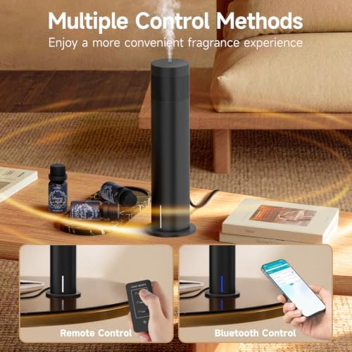Smart Waterless Scent Diffuser with 4 Essential Oils Kit, 1500 Sq.ft for Large Room Home Office Hotel SPA, Luxury Metal Cold-Air Aromatherapy Diffuser Machine, Remote Control & APP & Timer - Image 5