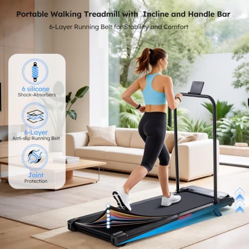 Portable Walking Pads Treadmill with Handle Bar Incline for Home Small - Image 6