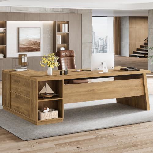 Tribesigns 78" L Shaped Executive Desk with Storage, Home Office - Image 4