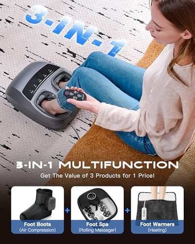 KINGJOY Foot Massager with Heat for Neuropathy, [2026 Upgraded], Deep Kneading Shiatsu Foot Massager for Plantar Fasciitis, Fits Up to Men Size 14, Birthday Gifts for Women Men - Image 7