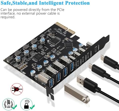 PCIe USB 3.2/3.1 Gen 2 Card 8 Ports Type-A(4), USB C(4) PCIe Card 10Gbps - Image 5