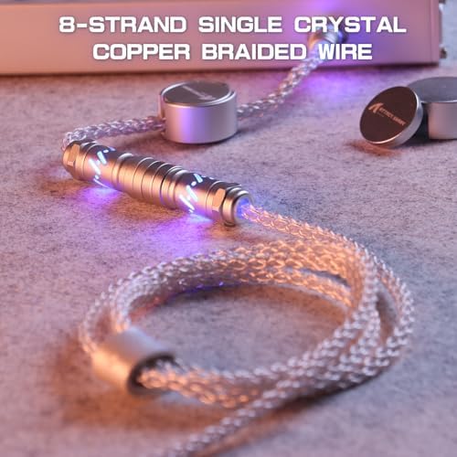 ATTACK SHARK C07 Custom Braided Aviator Cable with Light Up RGB-White - Image 5