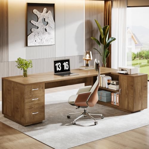 Tribesigns 86" L-Shaped Executive Office Desk, Extra Large Home Office Desk - Image 3