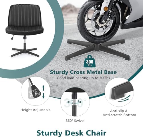 OLIXIS Criss Cross Chair, Vanity Chair, Home Office Desk - Image 6