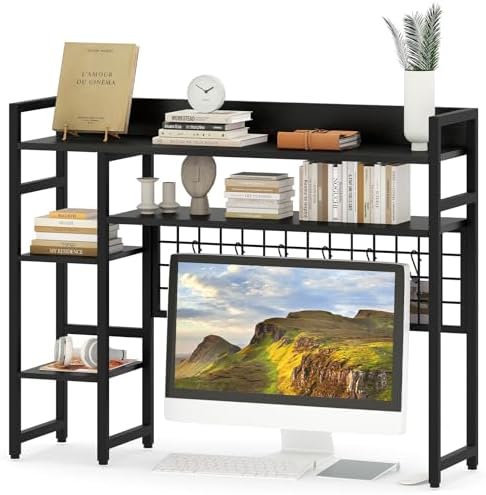 Desktop Bookshelf, 4-Tier Storage Display Shelves by BUYNOW