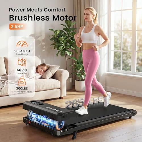 Small Walking Pad with Incline - Under Desk Treadmill with Vibration Plate - Image 6