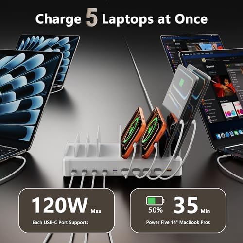 750W Charging Station for Multiple Devices, Zobirez 10-Port Fast Charger - Image 6