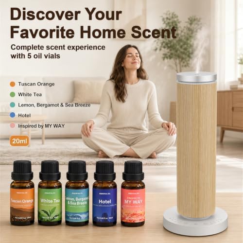 Waterless Essential Oil Diffuser, Wood Scent Diffuser with 5 Fragrance Oils - Image 5