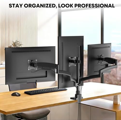 PUTORSEN Triple Monitor Mount for 17-32'' Screens, 22 lbs/arm - Image 7