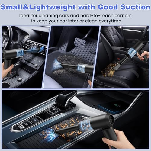 Car Vacuum Portable Cordless with 16000PA Ultra Suction 4-in-1 Foldable ​Air Duster & Brushless Motor Rechargeable Handheld Vacuum for Pet Hair, Car Seats, Home & Office Cleaning - Image 4