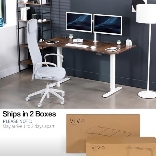 VIVO Rustic Vintage Brown 60 x 24 in Standing Desk, DESK-KIT-E2W1N - Image 5
