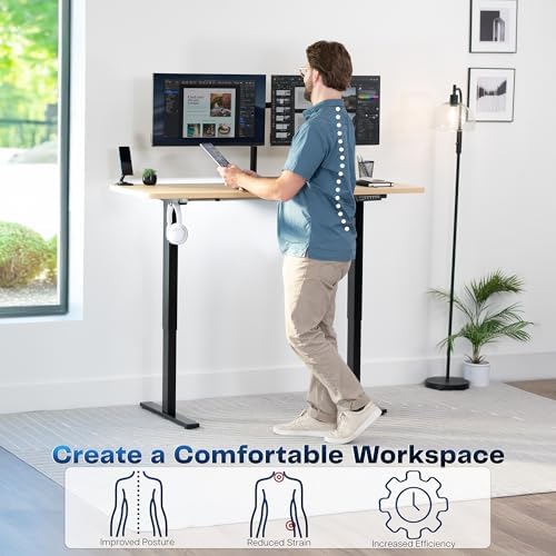 VIVO Light Wood 60 x 24 in Standing Desk, DESK-KIT-1B6C - Image 4