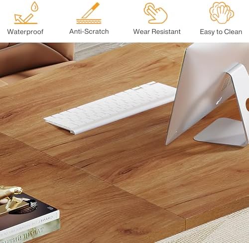 Tribesigns Modern Executive Desk, 70.9" Large Office Computer Desk, Conference Table Meeting Room Table, Simple Workstation Business Furniture for Home Office, Brown - Image 6