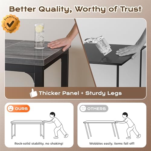 Huuger 63 x 24 inch Desk with Power Outlets & 0.95 Inch Thicker Desktop - Image 6