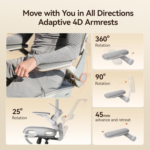 SIHOO B100 PRO Ergonomic Office Chair with Footrest, 4D Flip-Up Armrests - Image 6