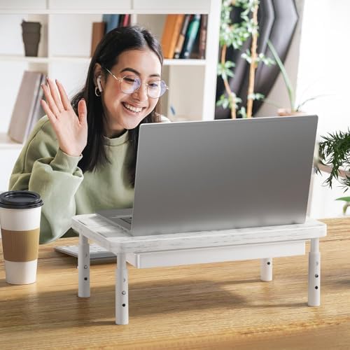 WALI Computer Monitor Stand with Storage, Monitor Riser 3 Height Adjustable - Image 2